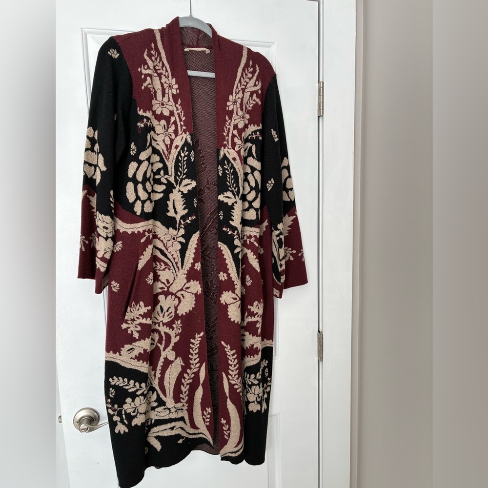 Soft Surroundings Burgundy Knit Cardigan